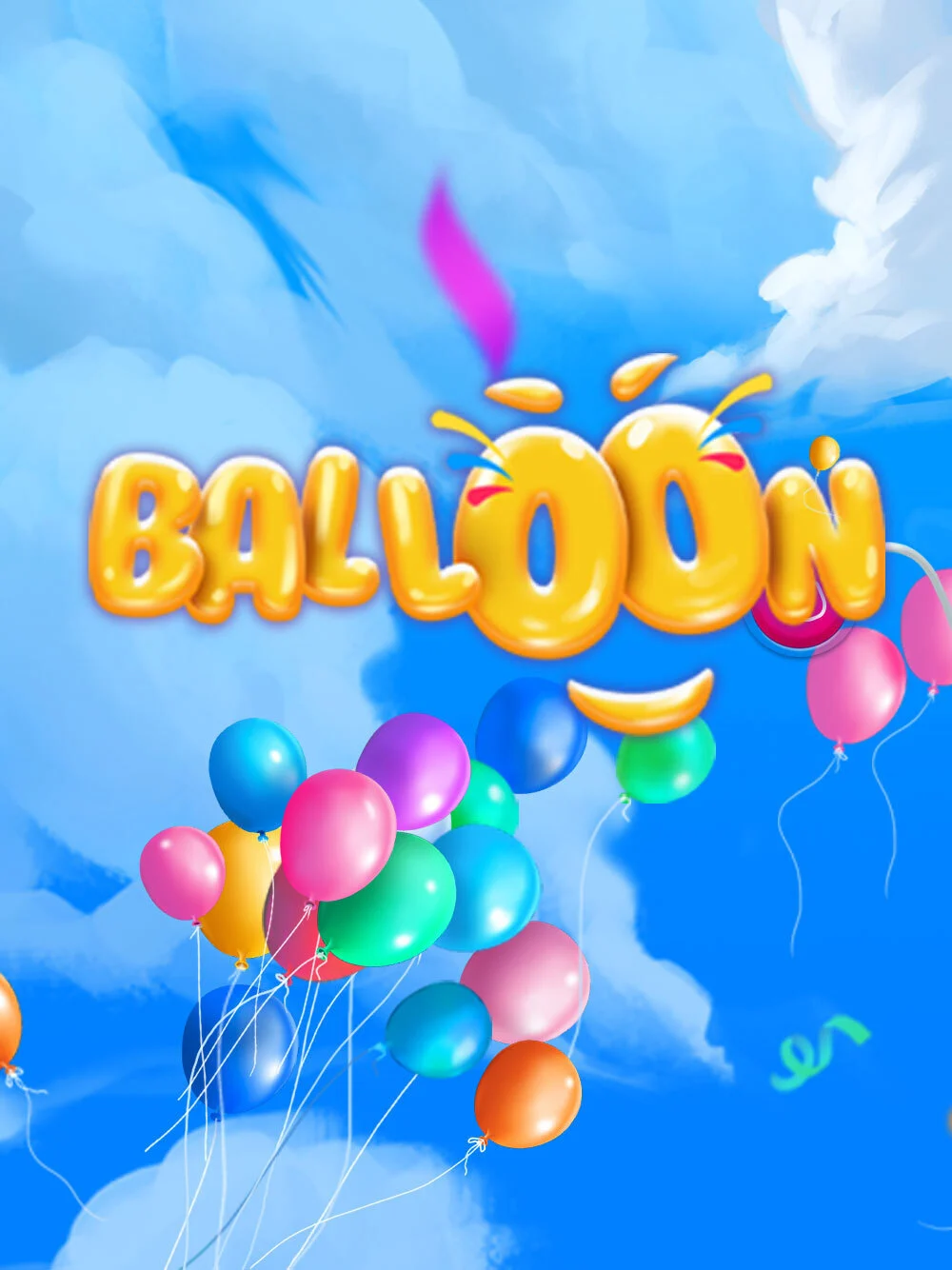 Arte de juego festivo con colores llamativos y composición clara.